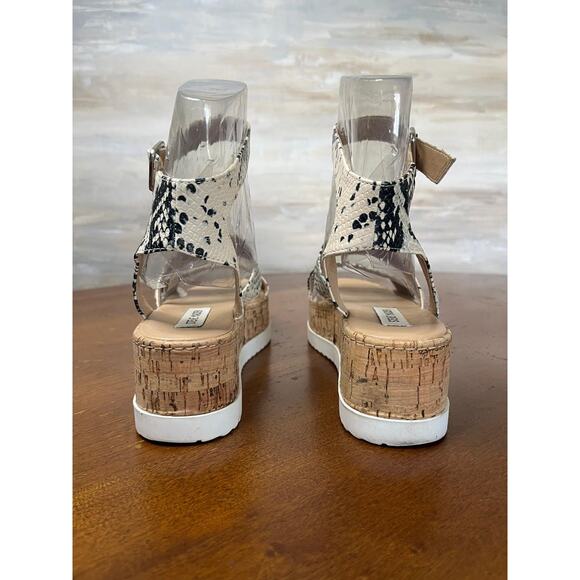 Steve Madden Platform Snake Print Ankle Strap Sandals Size 7 - Picture 4 of 8